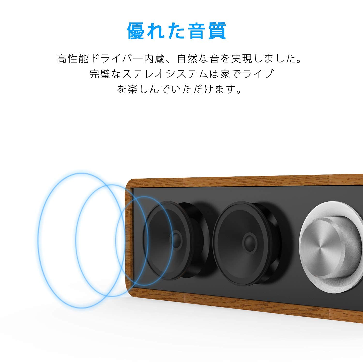 Amazon.co.jp: 木製Bluetoothスピーカー、部屋の装飾用のSmalody